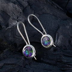 Riyo Aantrekkelijke 925 Sterling Zilveren Oorbel Voor Dame Mystic Quartz Oorbel Bezel Setting Multi Earring Dangle Earring