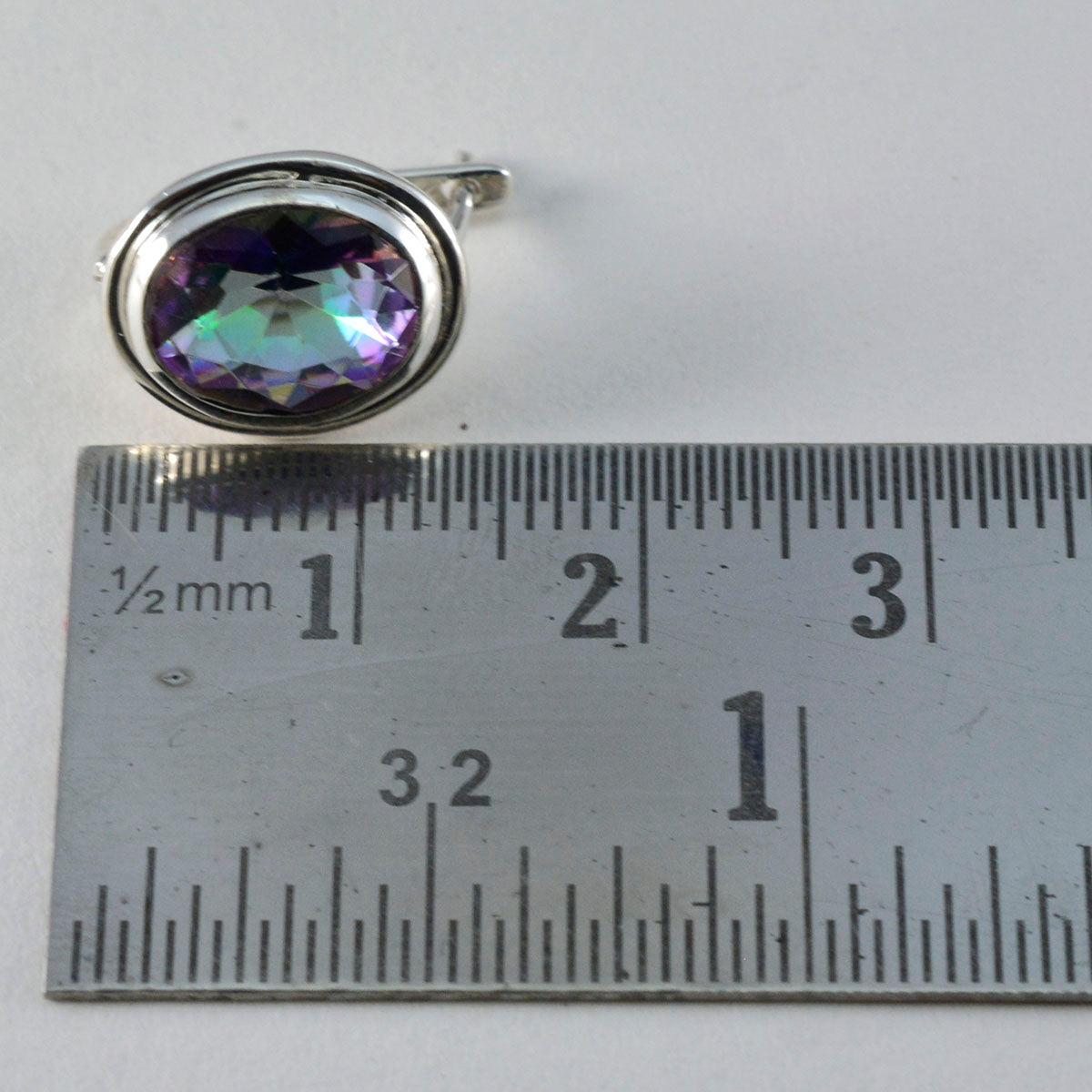 riyo artistico orecchino in argento sterling 925 per orecchino femminile con quarzo mistico con castone multi orecchino