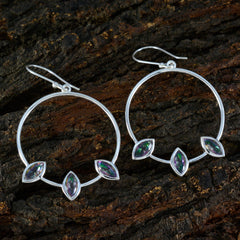 Riyo Betoverende 925 Sterling Zilveren Oorbel Voor Dame Mystic Quartz Oorbel Bezel Setting Multi Earring Dangle Earring