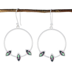 Riyo Betoverende 925 Sterling Zilveren Oorbel Voor Dame Mystic Quartz Oorbel Bezel Setting Multi Earring Dangle Earring