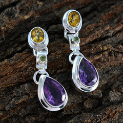 Riyo Bewitching Sterling Silver Earring For Female Multi Earring Bezel Setting Multi Earring Stud Earring