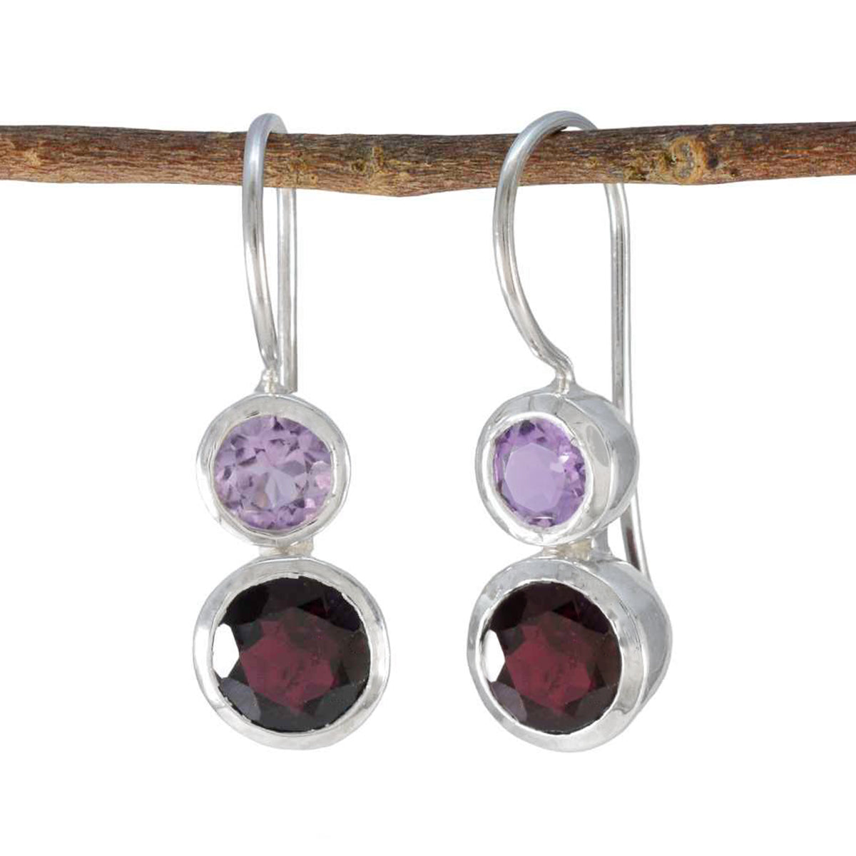 Riyo Magnificent 925 Sterling Silver Earring For Wife Multi Earring Bezel Setting Multi Earring Dangle Earring