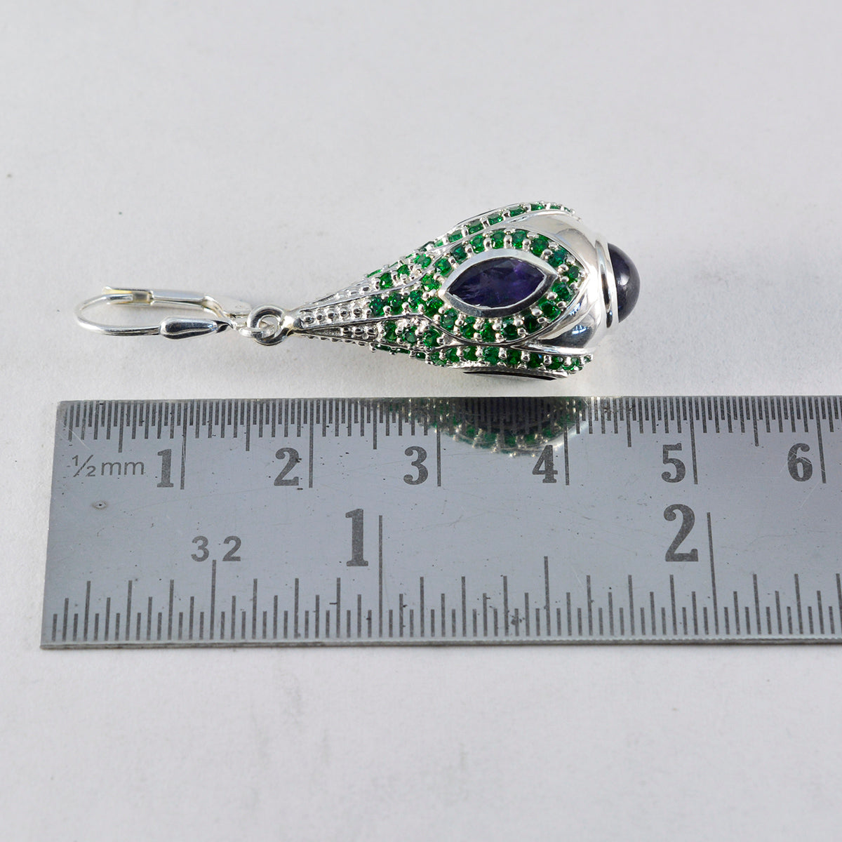 Riyo Lekkere 925 sterling zilveren oorbel voor dames Multi-oorbel Bezel-instelling Multi-oorbel Dangle Earring
