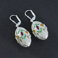 Riyo Divine Sterling Silver Earring For Sister Multi Earring Bezel Setting Multi Earring Dangle Earring