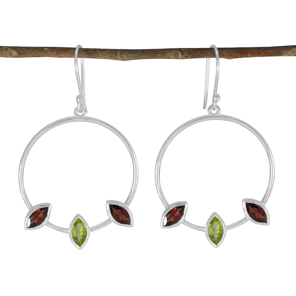 Riyo Tasty Sterling Silver Earring For Female Multi Earring Bezel Setting Multi Earring Dangle Earring