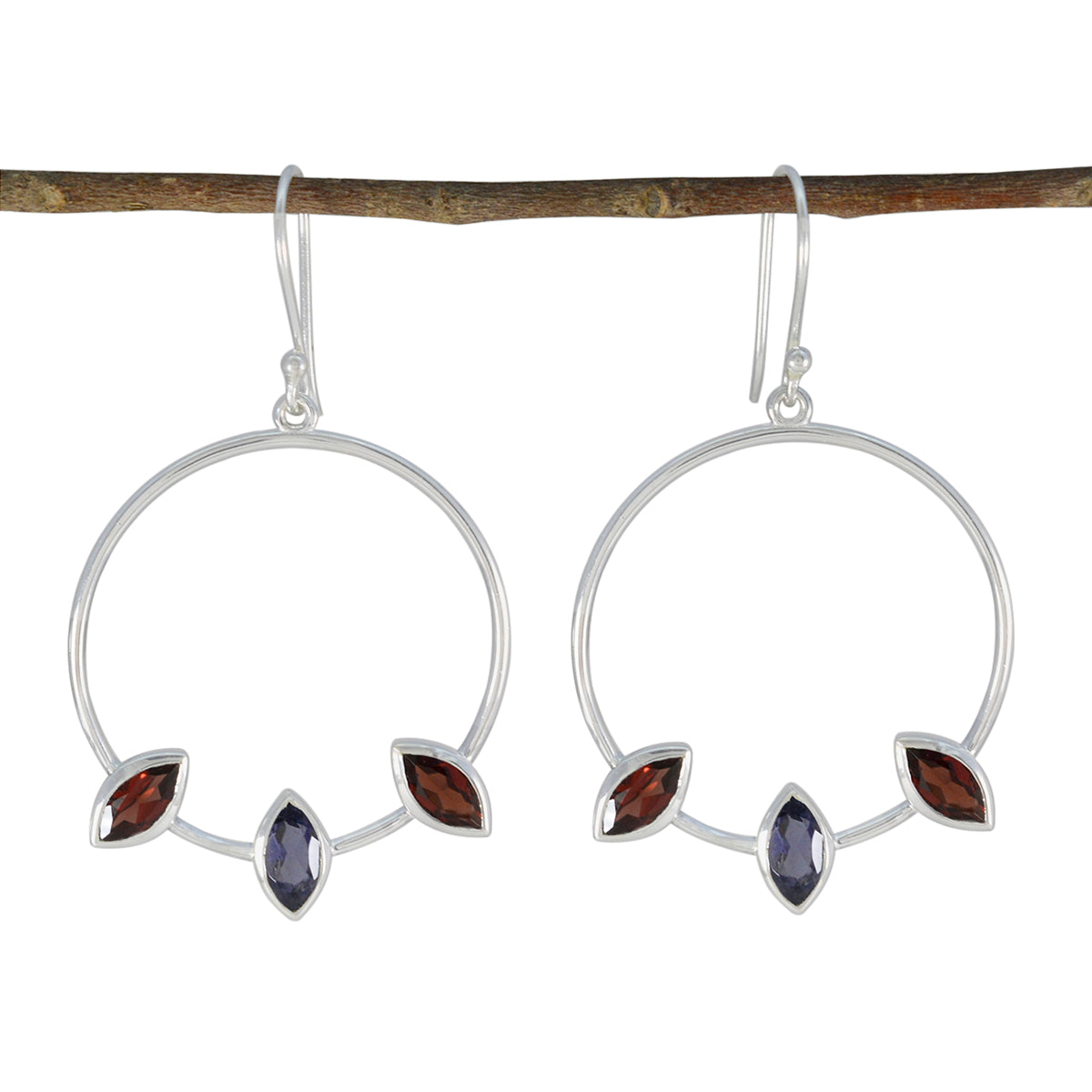 Riyo Drop-Dead Prachtige 925 Sterling Zilveren Oorbel Voor Dame Multi Earring Bezel Setting Multi Earring Dangle Earring