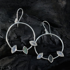 Riyo Beddable 925 Sterling Silver Earring For Wife Multi Earring Bezel Setting Multi Earring Dangle Earring