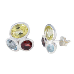 Riyo Tasty Sterling Silber Ohrring für Damen, Multi-Ohrring, Lünettenfassung, Multi-Ohrring, Ohrstecker