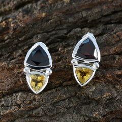 Riyo Leuke Sterling zilveren oorbel voor dame Multi Earring Bezel Setting Multi Earring Stud Earring