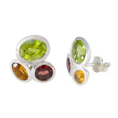 Riyo Fit 925 sterling zilveren oorbel voor dames Multi Earring Bezel Setting Multi Earring Stud Earring
