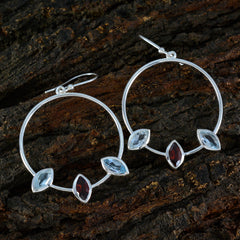 Riyo Ästhetischer Sterling-Silber-Ohrring für Damen, mehrere Ohrringe, Lünettenfassung, mehrere Ohrringe, baumelnde Ohrringe