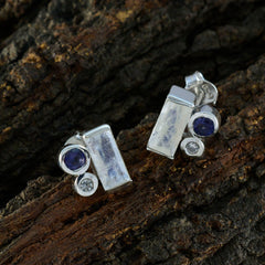 Riyo Ravishing 925 Sterling Silver Earring For Damsel Multi Earring Bezel Setting Multi Earring Stud Earring