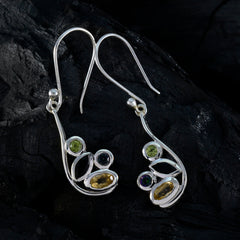 Riyo Charming Sterling Silver Earring For Female Multi Earring Bezel Setting Multi Earring Dangle Earring