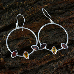 Riyo Decorative Sterling Silver Earring For Wife Multi Earring Bezel Setting Multi Earring Dangle Earring
