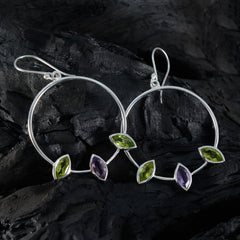 Riyo Hot 925 Sterling Silver Earring For Demoiselle Multi Earring Bezel Setting Multi Earring Dangle Earring
