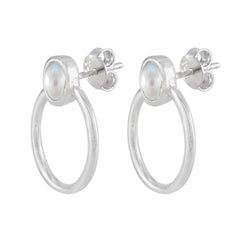 riyo attraente orecchino in argento sterling 925 per signora orecchino di perla con castone orecchino bianco orecchino a perno