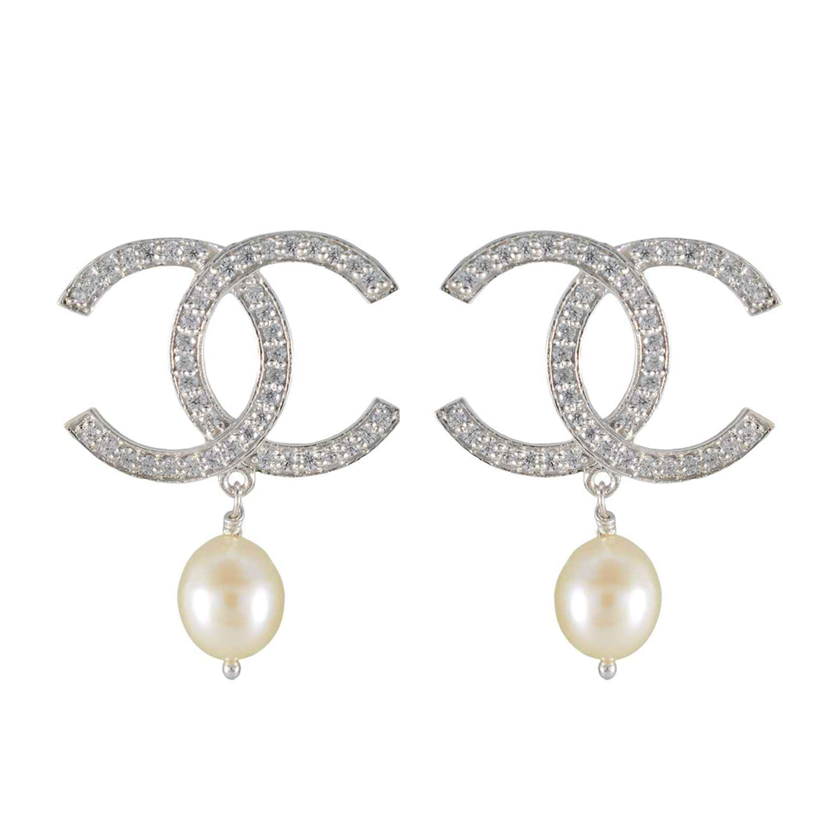 Riyo Bonny 925 Sterling Silver Earring For Femme Pearl Earring Bezel Setting White Earring Stud Earring