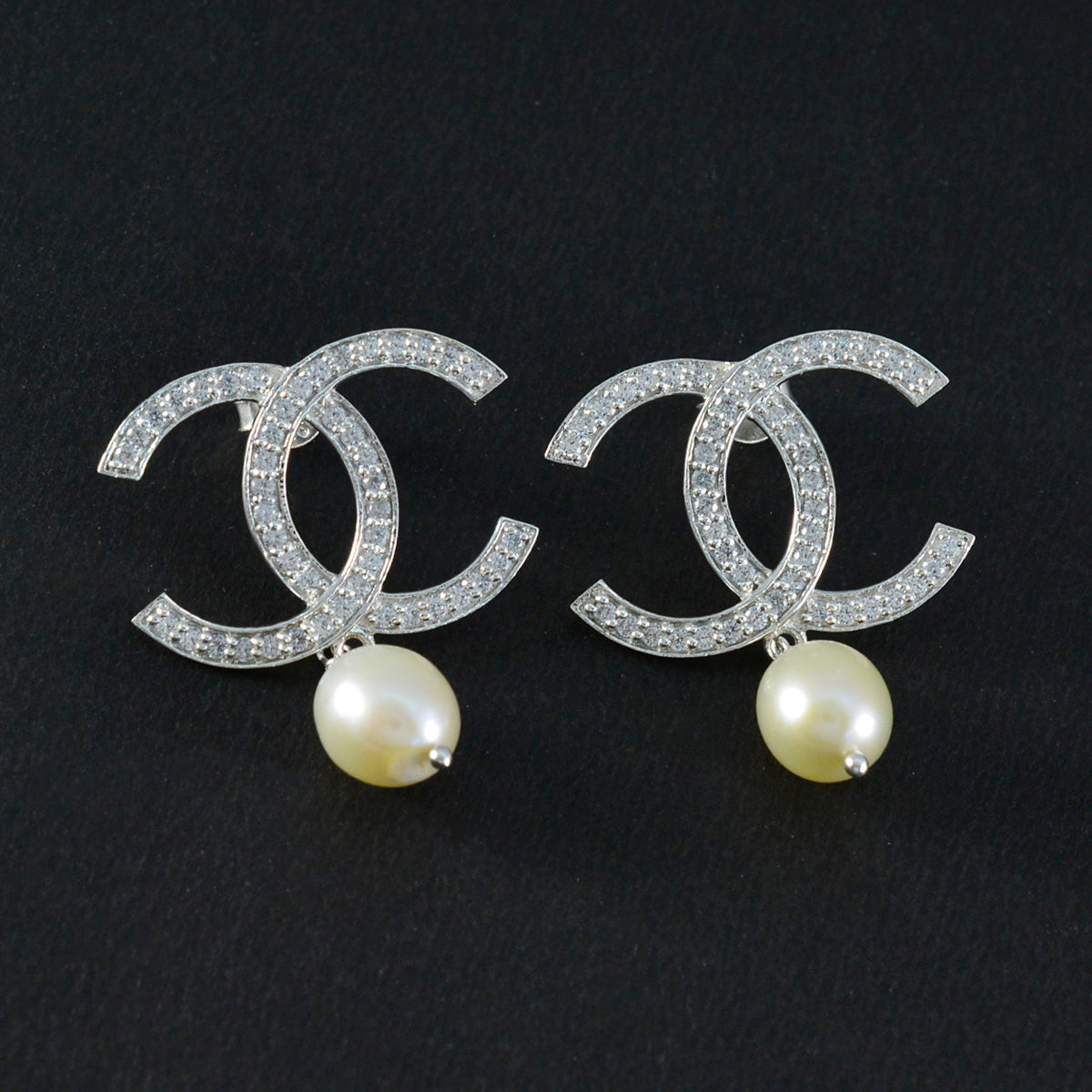 Riyo Bonny 925 Sterling Silber Ohrring Für Femme Perle Ohrring Lünette Einstellung Weiß Ohrring Bolzen Ohrring