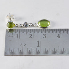 riyo fair 925 sterling silver örhänge för syster peridot örhänge bezel inställning grönt örhänge stift örhänge