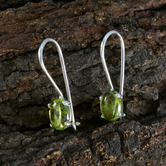 Riyo Drop-Dead Gorgeous Sterling Silver Earring For Wife Peridot Earring Bezel Setting Green Earring Dangle Earring
