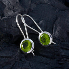 Riyo Pretty Sterling Silver Earring For Demoiselle Peridot Earring Bezel Setting Green Earring Dangle Earring