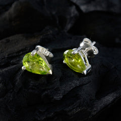 Riyo Irresistible Sterling Silver Earring For Girl Peridot Earring Bezel Setting Green Earring Stud Earring