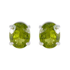 riyo gradevole orecchino in argento sterling per femme orecchino con peridoto con castone orecchino verde orecchino a perno
