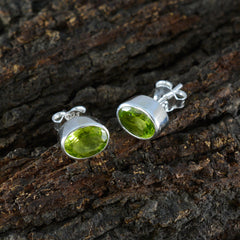 riyo orecchino decorativo in argento sterling 925 per la moglie orecchino con peridoto con castone orecchino verde orecchino a perno
