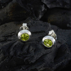 riyo simpatico orecchino in argento sterling per orecchino con peridoto femminile con castone orecchino verde
