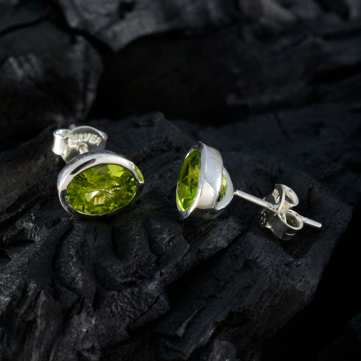 riyo välsmakande 925 sterling silver örhänge för demoiselle peridot örhänge infattning grönt örhänge örhänge