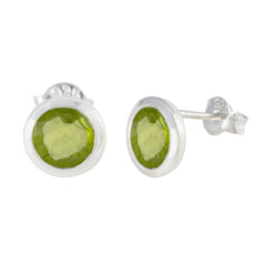 orecchino in argento sterling riyo beaut per femme orecchino con peridoto con castone orecchino verde orecchino a perno