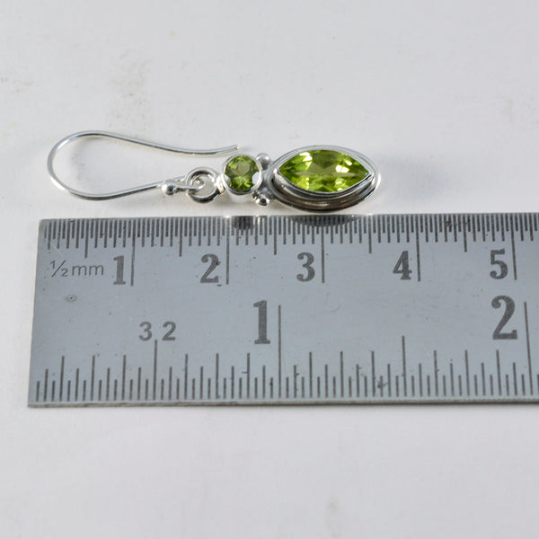 Riyo Handsome 925 Sterling Silver Earring For Female Peridot Earring Bezel Setting Green Earring Dangle Earring