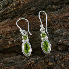 riyo stilig 925 sterling silver örhänge för kvinnlig peridot örhänge infattning grönt örhänge dingla örhänge