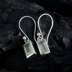 Riyo Irresistible 925 Sterling Silver Earring For Demoiselle Prehnite Earring Bezel Setting Green Earring Dangle Earring