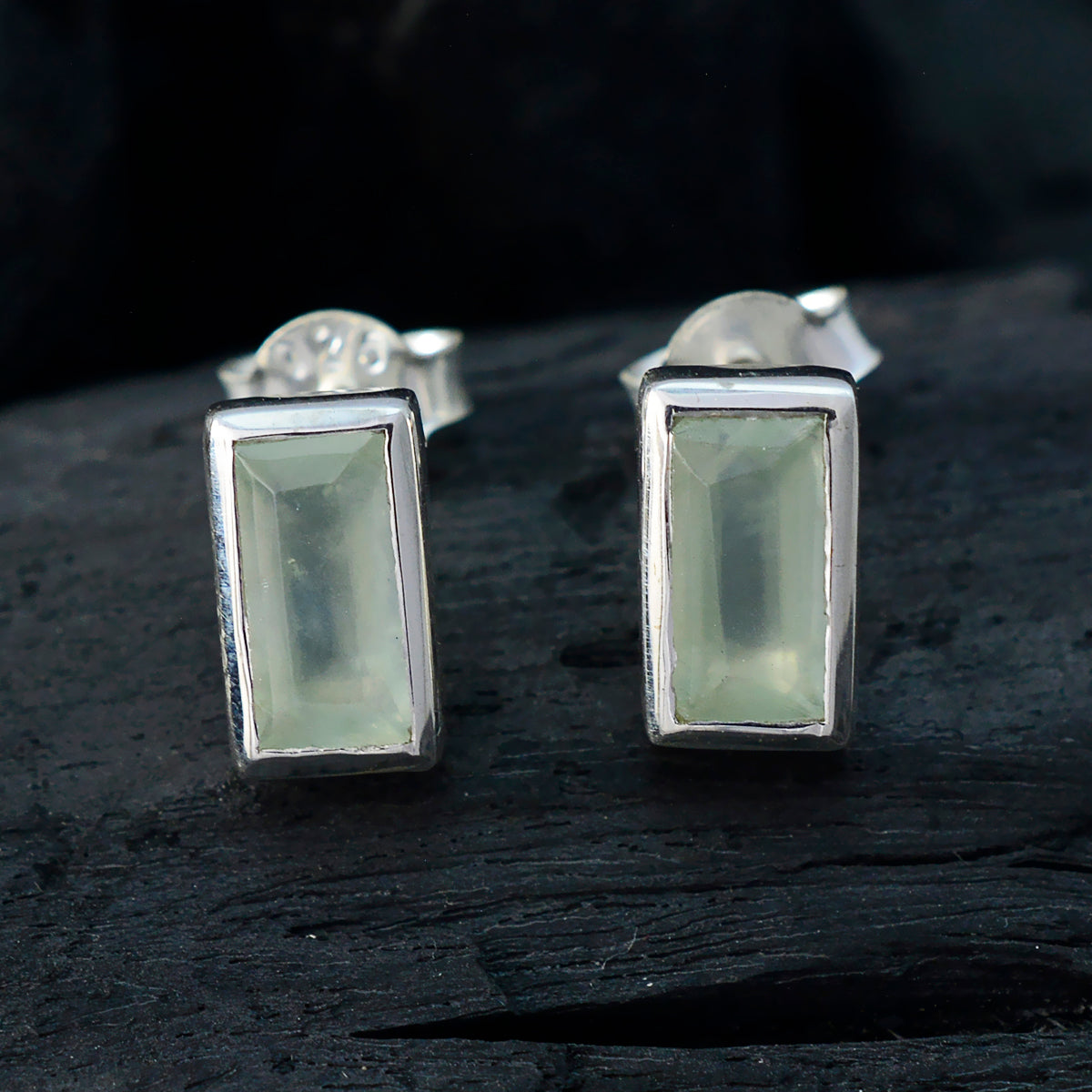 riyo charmigt 925 sterling silver örhänge för demoiselle prehnite örhänge infattning grönt örhänge örhänge