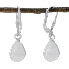 Riyo Prachtige Sterling zilveren oorbel voor Lady Rainbow Moonstone Earring Bezel Setting White Earring Dangle Earring