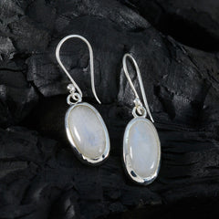 riyo adorabile orecchino in argento sterling per donna orecchino con pietra di luna arcobaleno con castone orecchino bianco orecchino pendente
