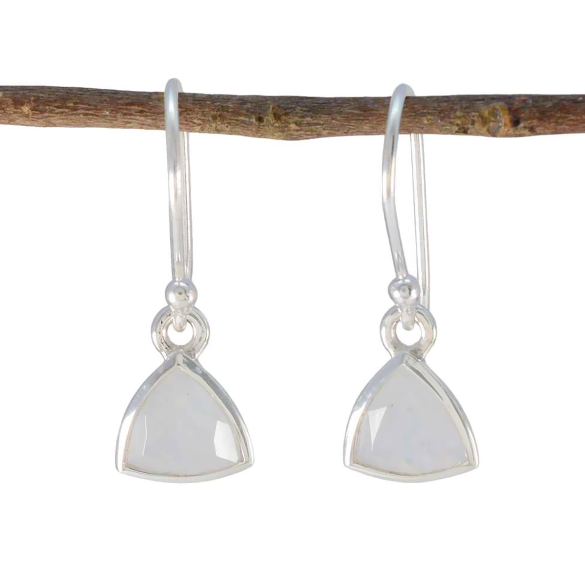 riyo winsome sterling silver earring for girl rainbow moonstone earring bezel setting white earring dangle earring