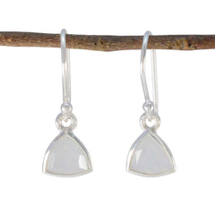 Riyo Winsome Sterling-Silber-Ohrring für Mädchen, Regenbogen-Mondstein-Ohrring, Lünettenfassung, weißer Ohrring, baumelnder Ohrring
