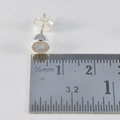 Riyo Drop-Dead Gorgeous Sterling Silver Earring For Lady Rainbow Moonstone Earring Bezel Setting White Earring Stud Earring