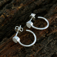 riyo glamoröst 925 sterling silver örhänge för kvinnlig regnbåge månsten örhänge infattning vit örhänge stift örhänge