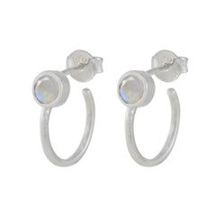 Riyo Glamorous 925 Sterling Silber Ohrring Für Weibliche Regenbogen Mondstein Ohrring Lünette Fassung Weiß Ohrring Ohrstecker