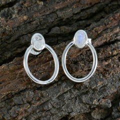 riyo stilig 925 sterling silver örhänge för fru regnbåge månsten örhänge infattning vit örhänge örhänge
