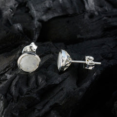 Восхитительные серьги riyo из стерлингового серебра 925 пробы для красотки Радуга, серьги с лунным камнем, оправа, белые серьги-гвоздики