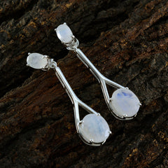 riyo söta sterling silver örhänge för kvinnor regnbåge månsten örhänge infattning vit örhänge örhänge