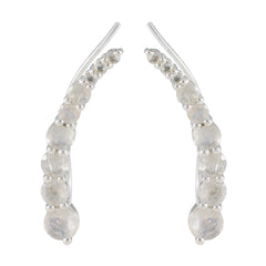 riyo bäddbart sterling silver örhänge för kvinnlig regnbåge månsten örhänge infattning vit örhänge örhänge örhänge