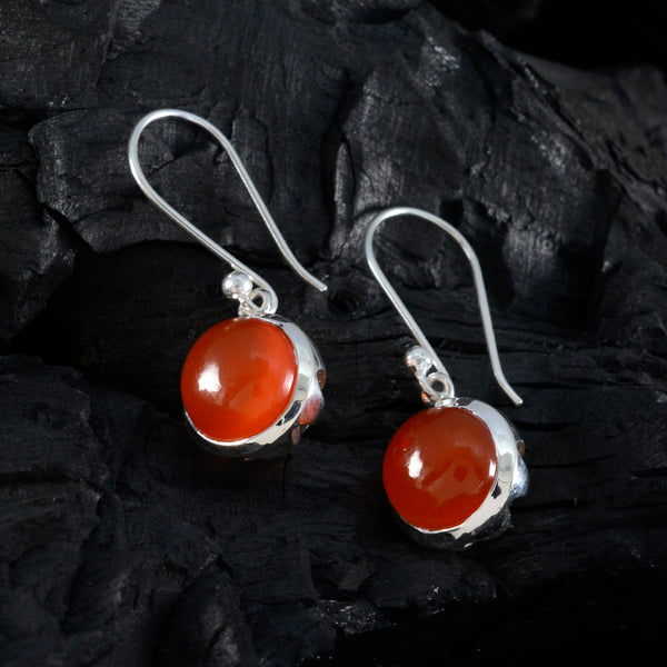 Riyo Hot Sterling Silver Earring For Sister Red Onyx Earring Bezel Setting Red Earring Dangle Earring