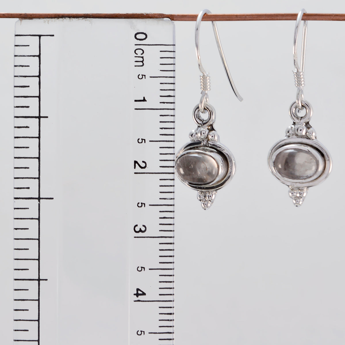 Riyo Good Gemstones ovale Cabochon Roze Rozenkwarts Zilveren Oorbel cadeau voor bruiloft