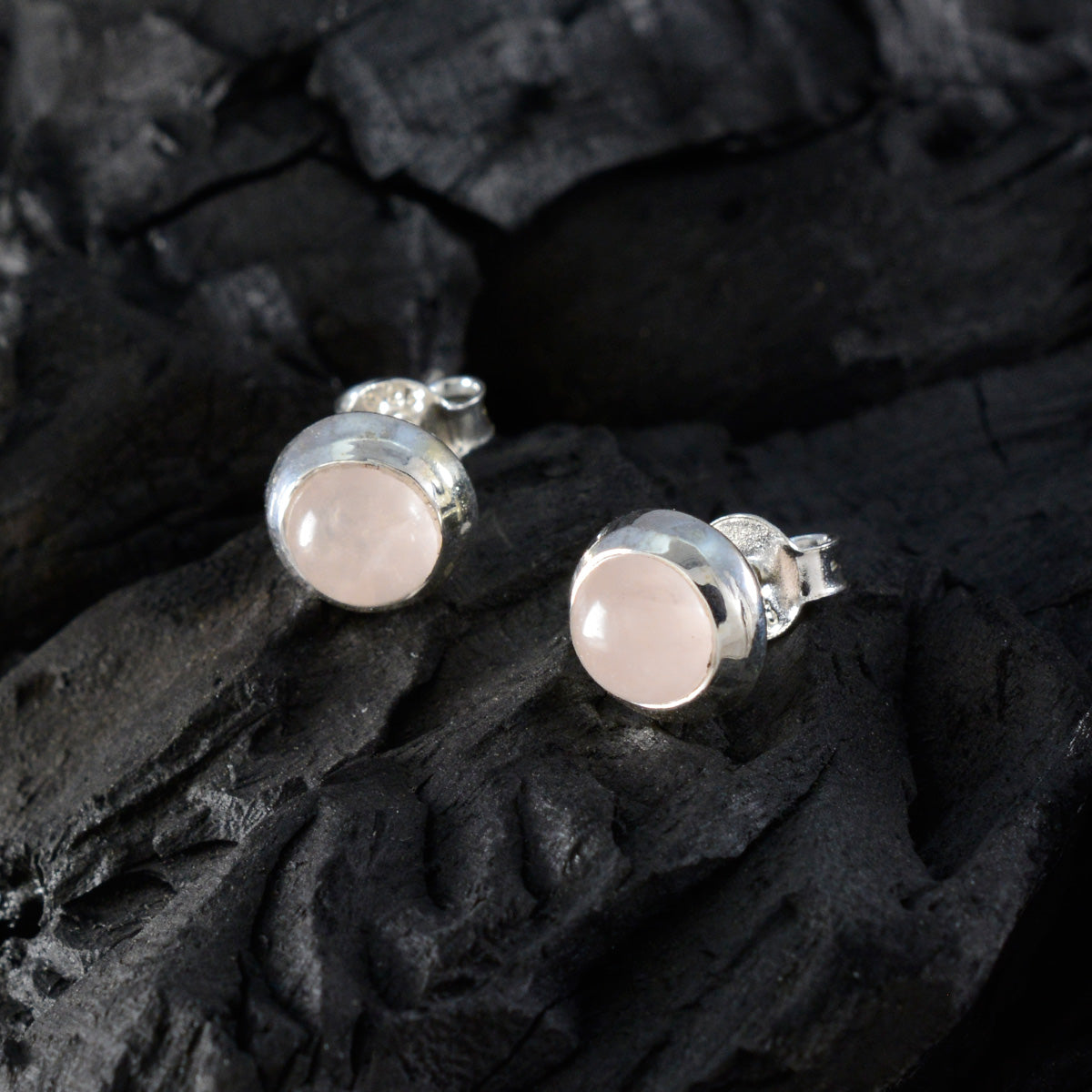 riyo vackra sterling silver örhänge för syster rosé kvarts örhänge infattning rosa örhänge örhänge