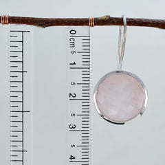Riyo elegante sterling zilveren oorbel voor demoiselle rozenkwarts oorbel bezel setting roze oorbel bungelende oorbel